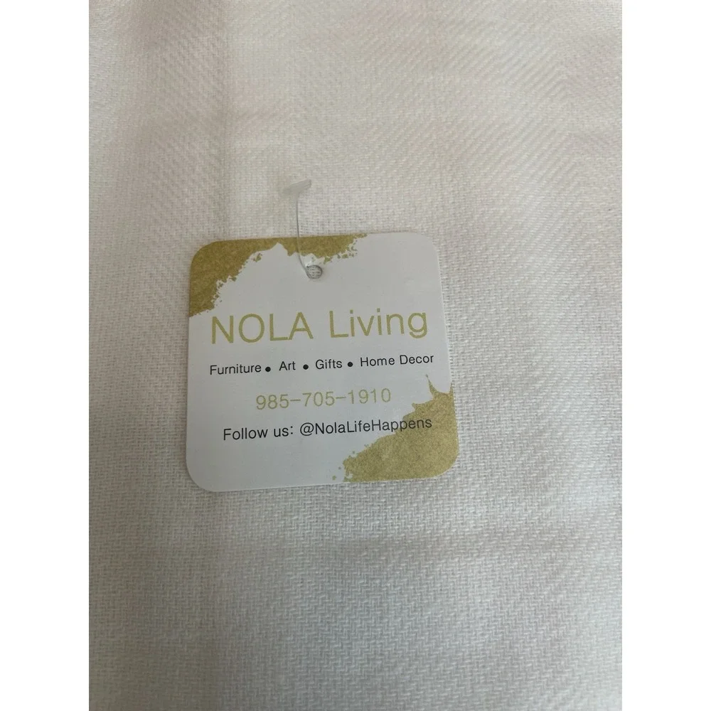 NOLA Living Wine Hand Dish Towel, White NWT